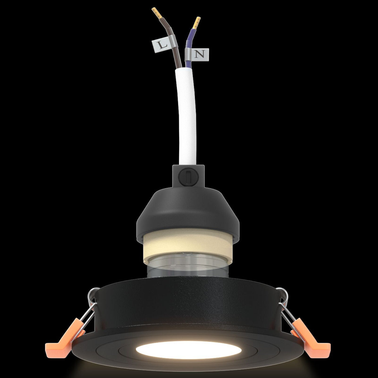 Recessed Spotlights 6 Pcs Round Gu10 Black Ø91 Mm