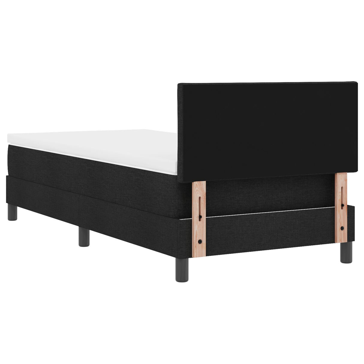 Box Spring Bed With Mattress & Led Black 90X190 Cm Fabric