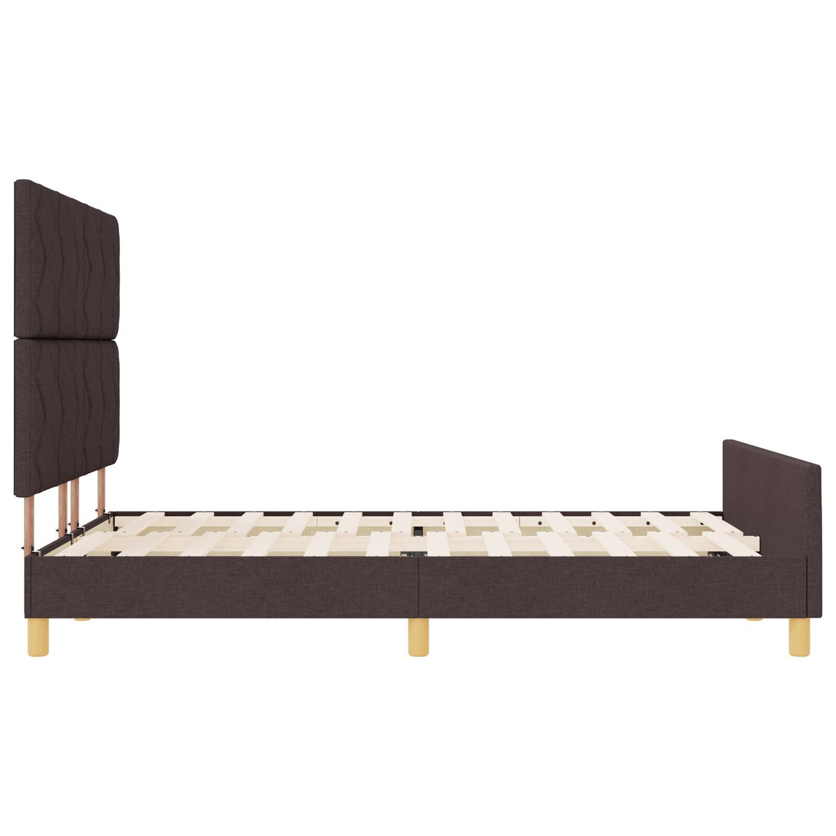 Dark Brown Fabric Bed Frame 140X200 Cm