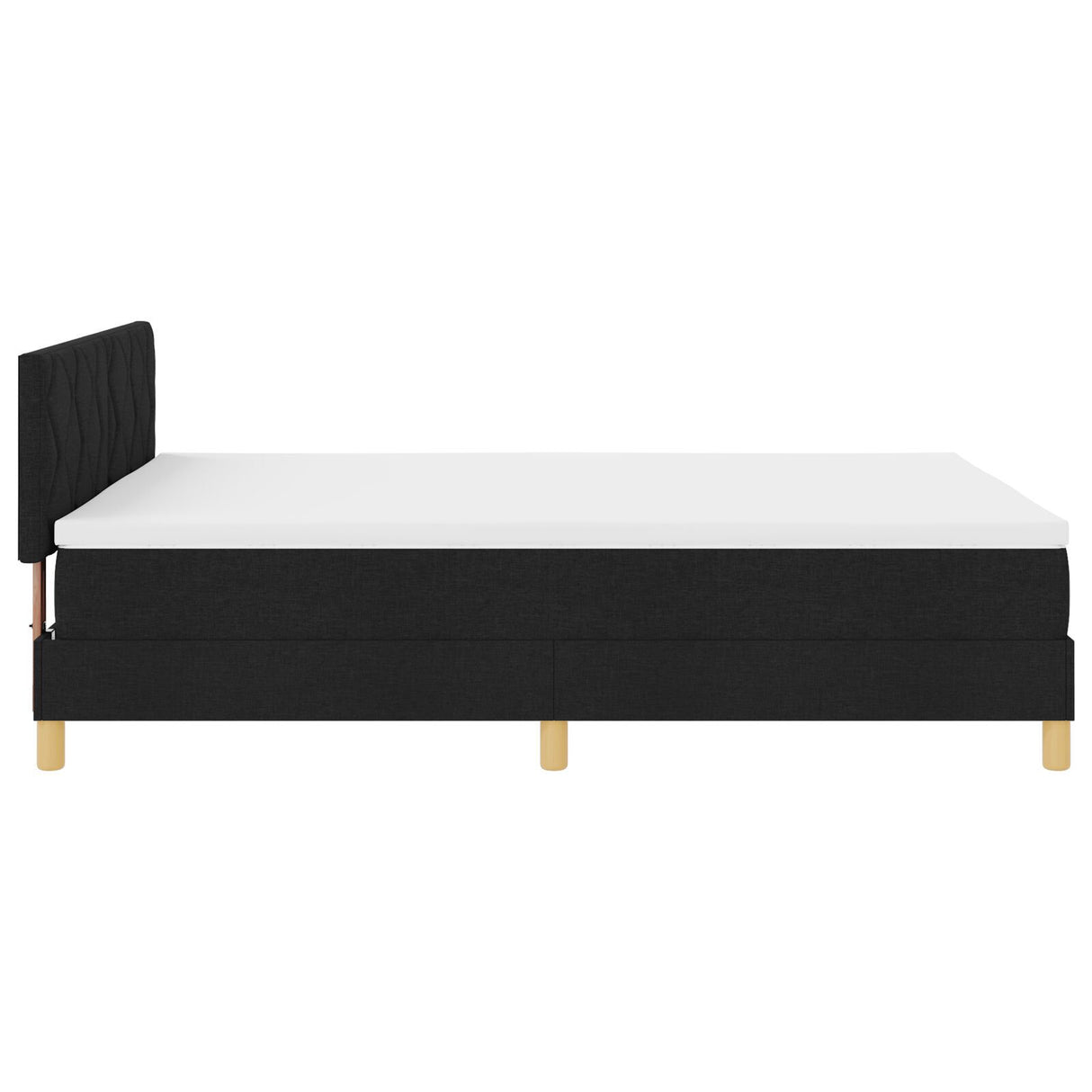 Box Spring Bed With Mattress & Led Black 140X200 Cm Fabric