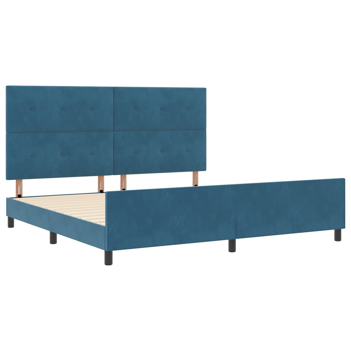 Bed Frame Dark Blue 200X200 Cm Velvet