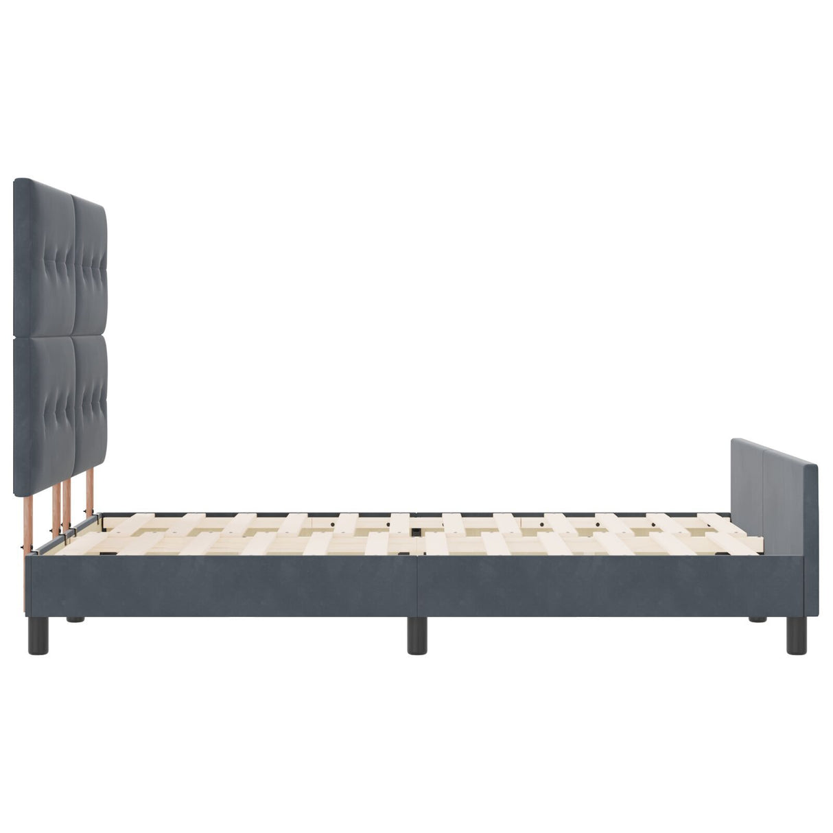 Bed Frame Dark Grey 160X200 Cm Velvet