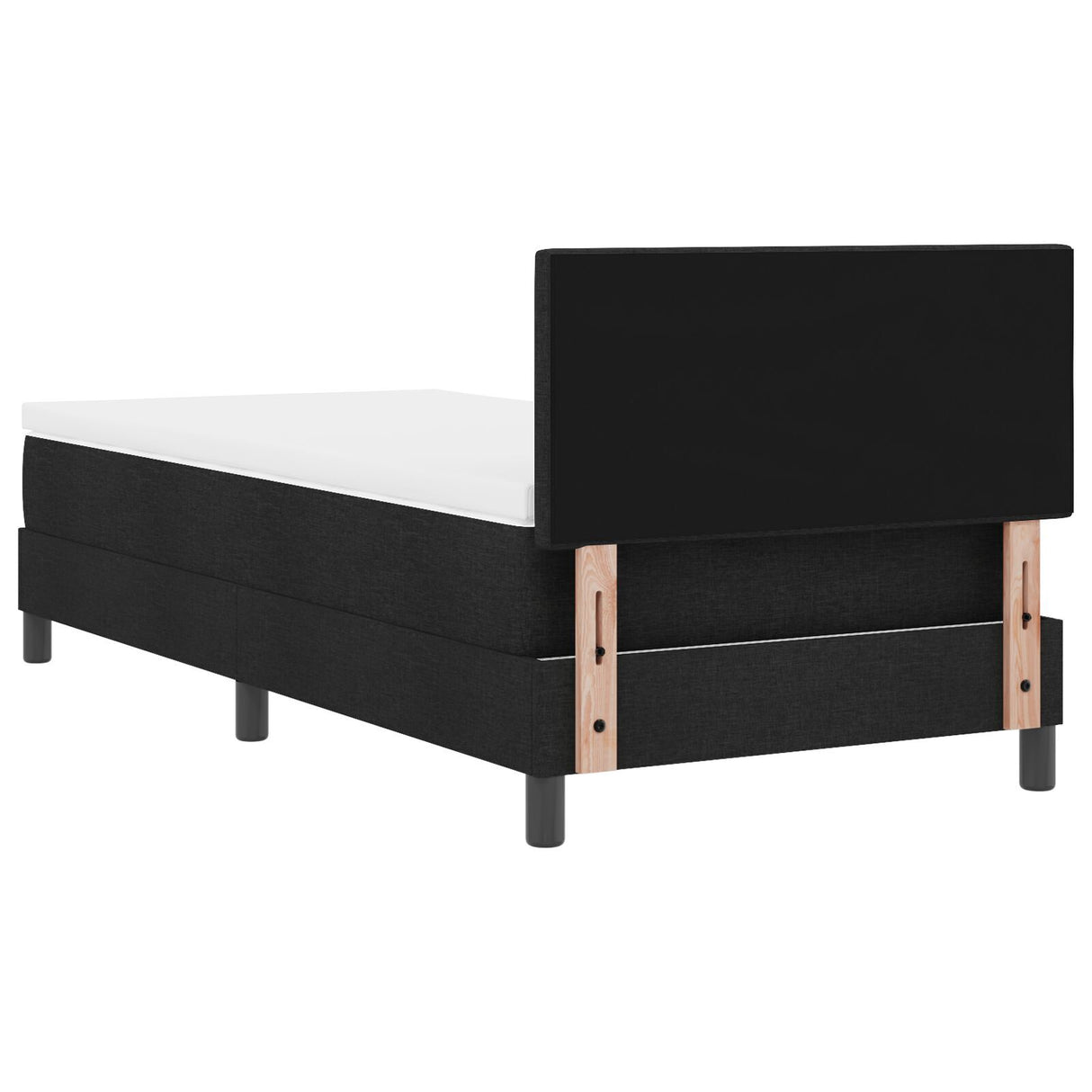 Box Spring Bed With Mattress & Led Black 80X200 Cm Fabric
