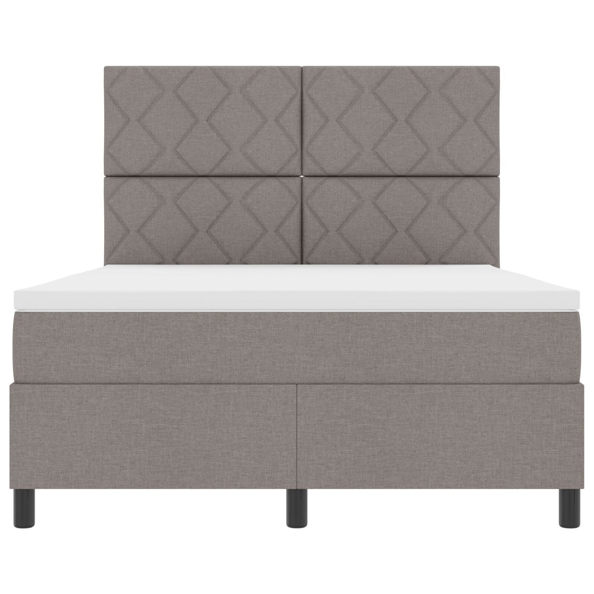 Box Spring Bed With Mattress & Led Taupe 160X200 Cm Fabric