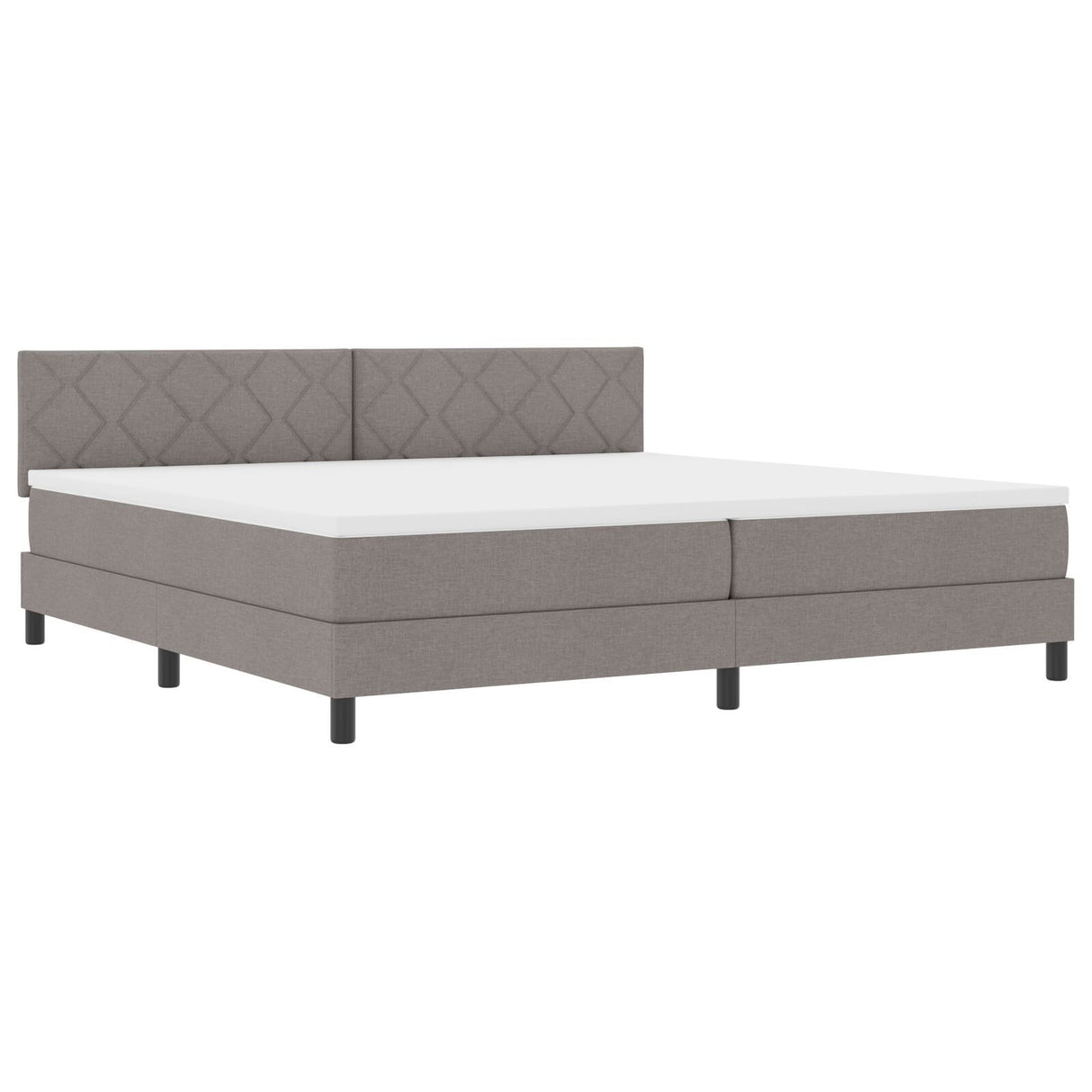 Box Spring Bed With Mattress & Led Taupe 200X200 Cm Fabric