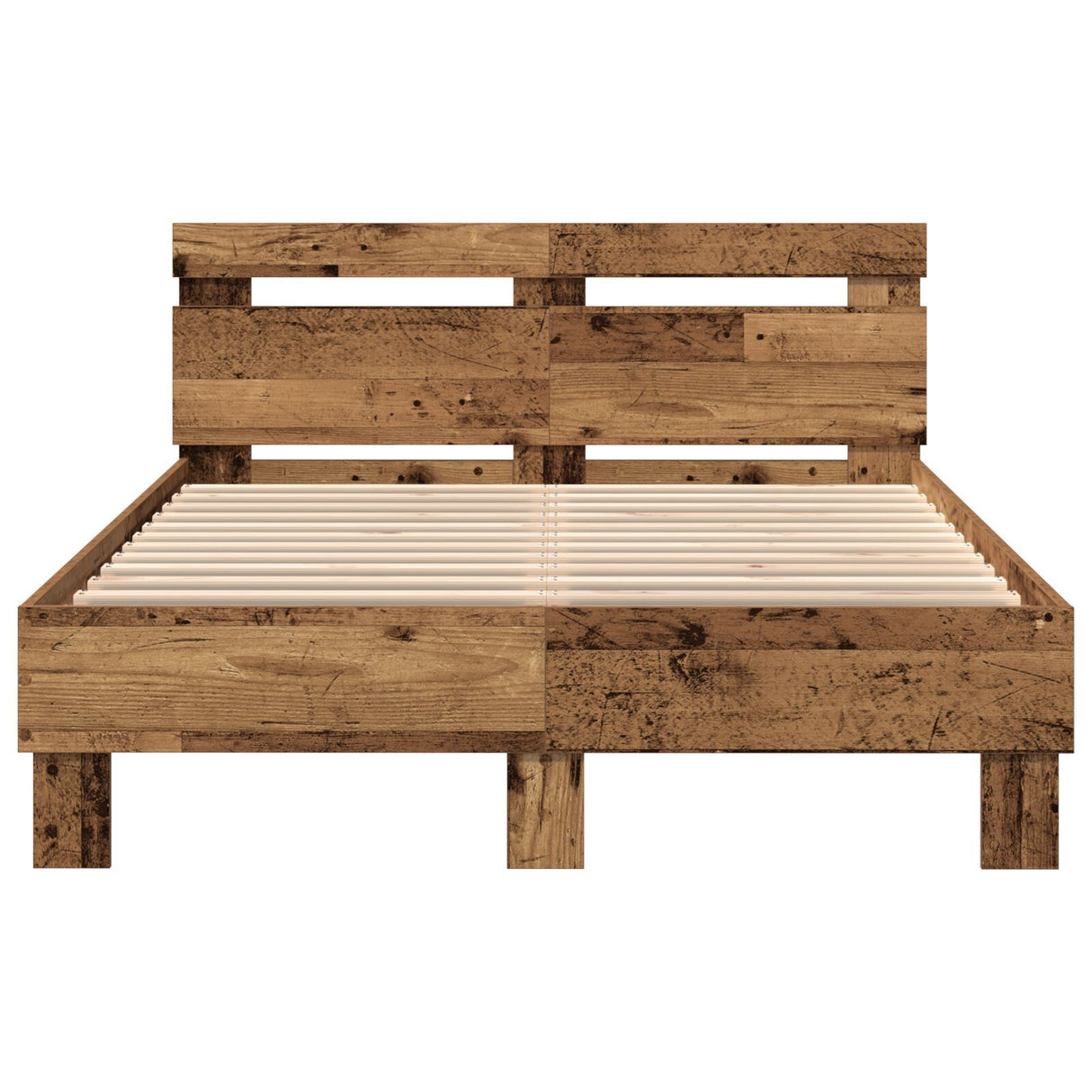 Engineered Wood Bed Frame Old Wood Wood 135 X 190 Cm Durable