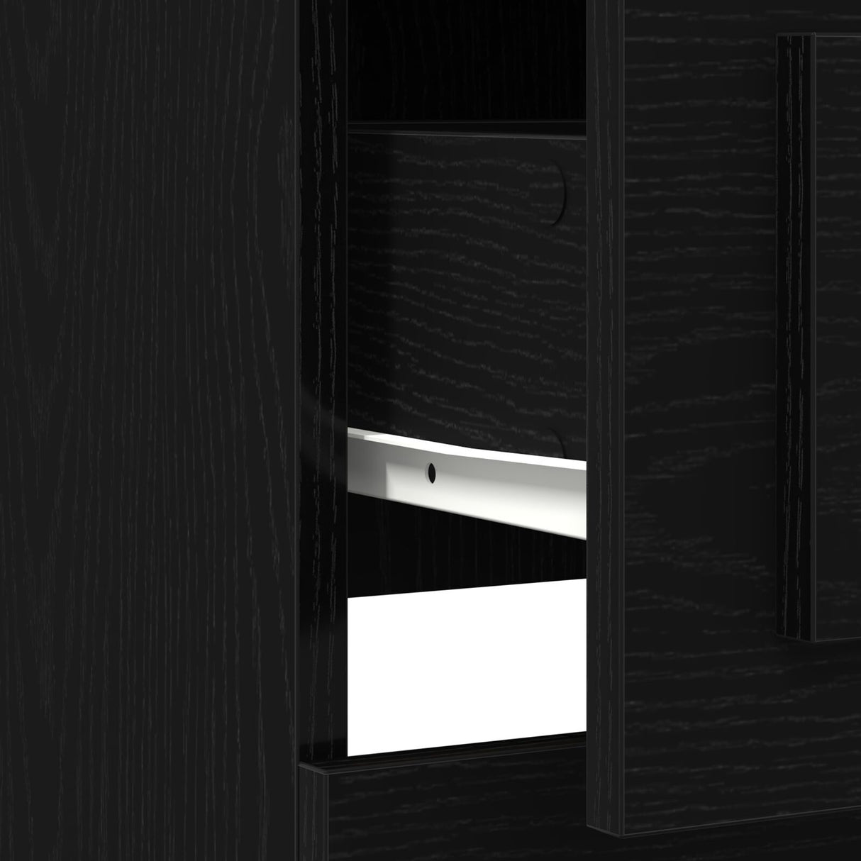 Highboard Black Oak 36X35,5X103,5 Cm Engineered Wood