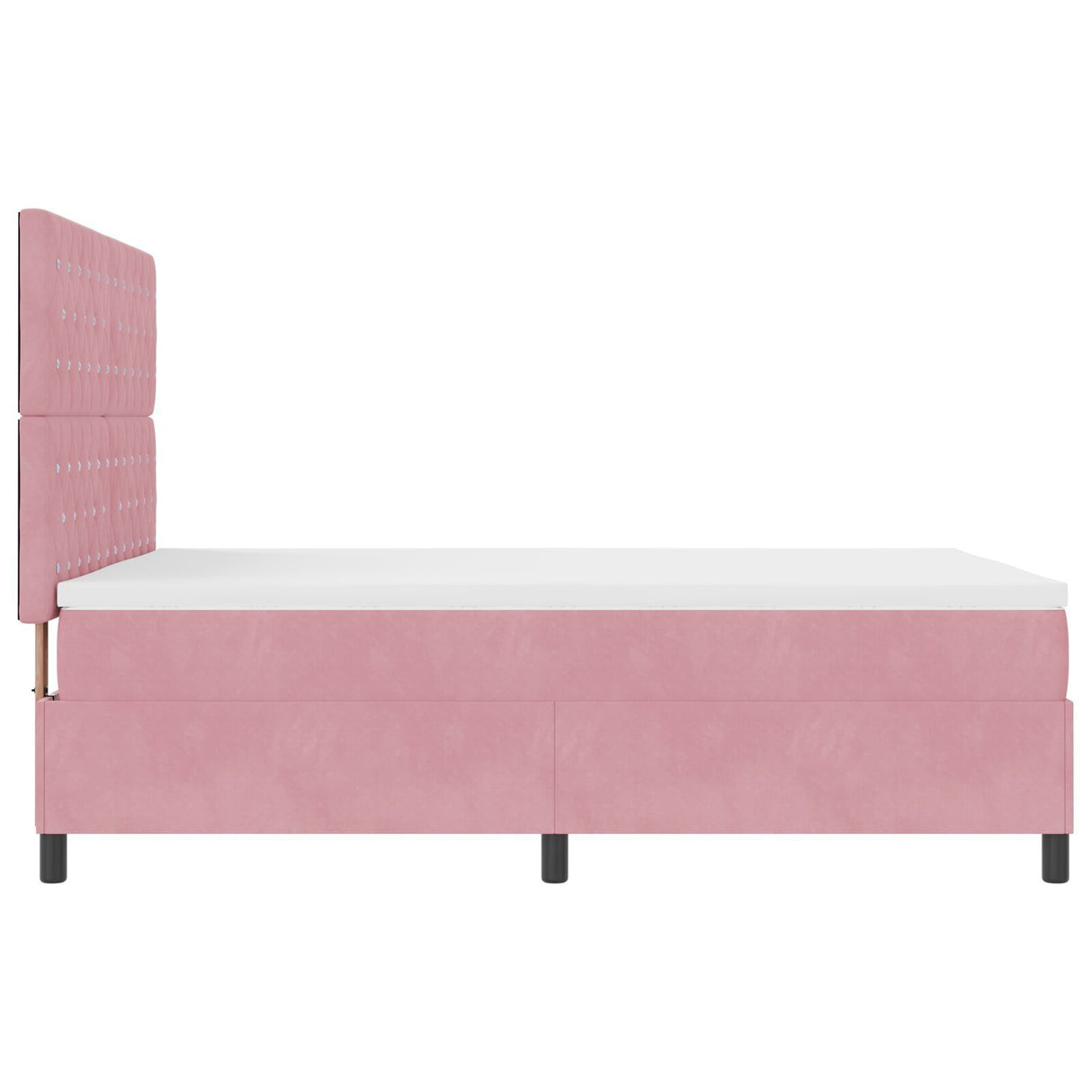 Box Spring Bed With Mattress & Led Pink 160X200 Cm Velvet