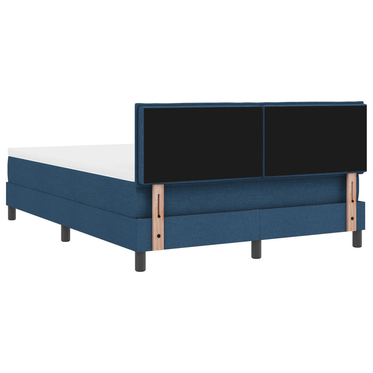 Box Spring Bed With Mattress & Led Blue 140X200 Cm Fabric