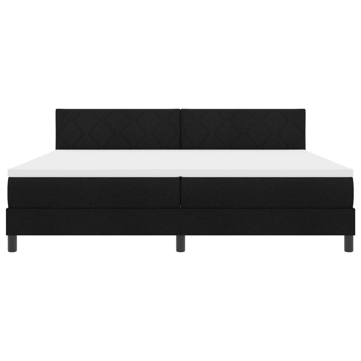 Box Spring Bed With Mattress & Led Black 200X200 Cm Fabric