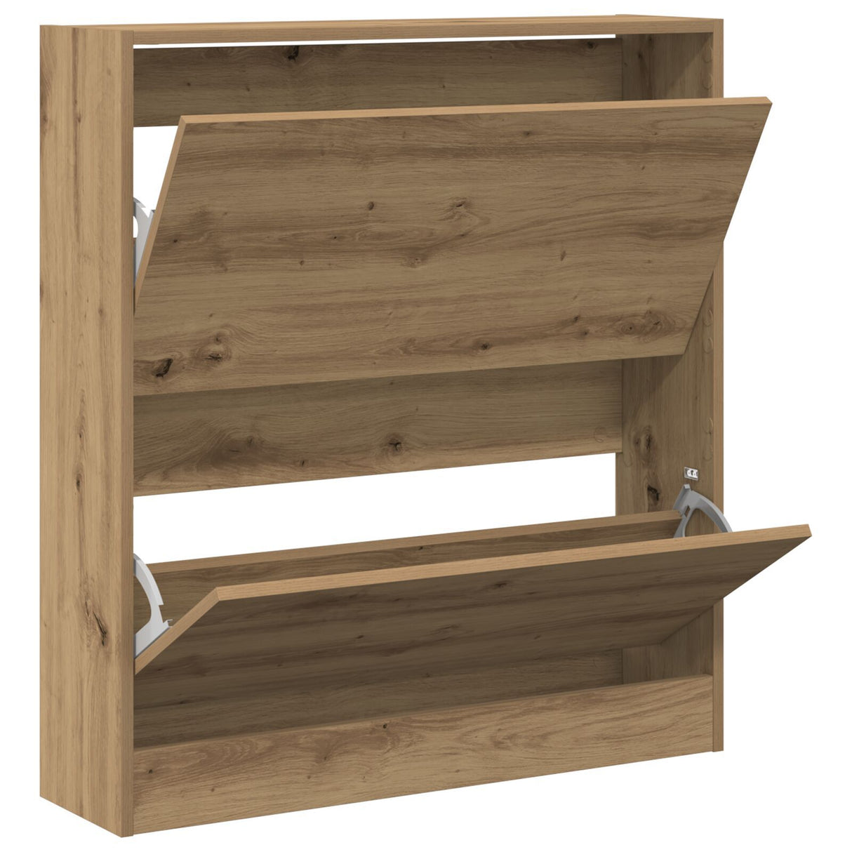 Shoe Cabinet With Flip Drawer Smoked Oak 80X21X87,5 Cm