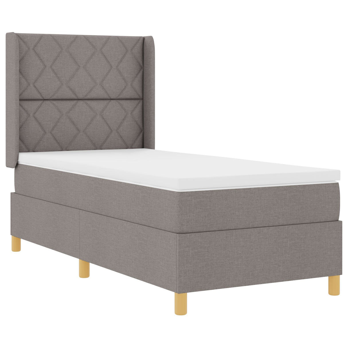 Box Spring Bed With Mattress Taupe 90X190 Cm Fabric