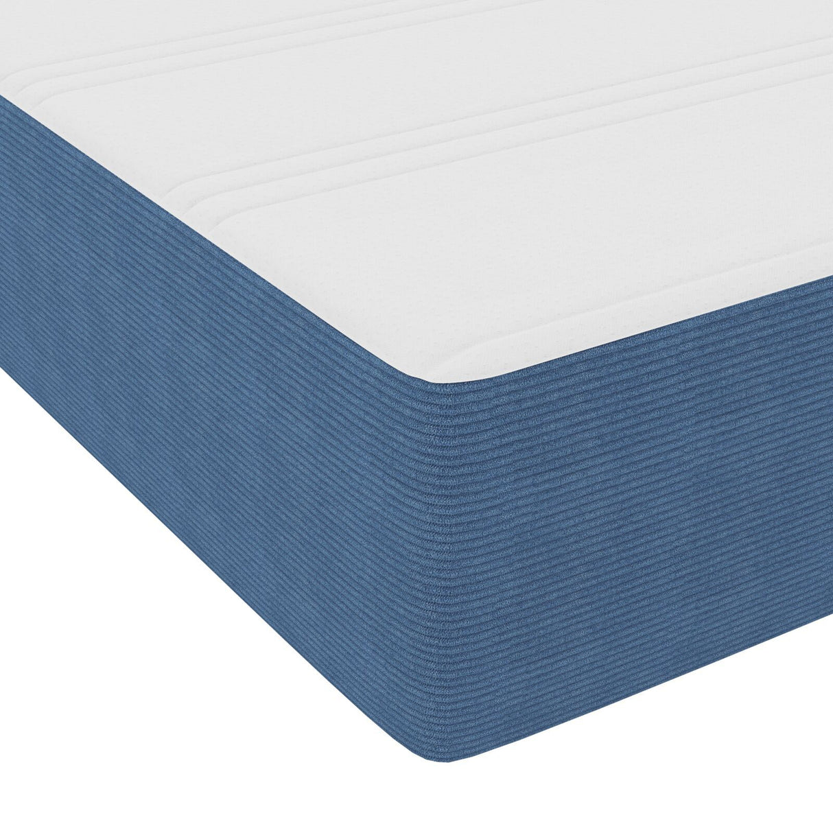 Box Spring Bed With Mattress Blue 80X200 Cm Corduroy Fabric
