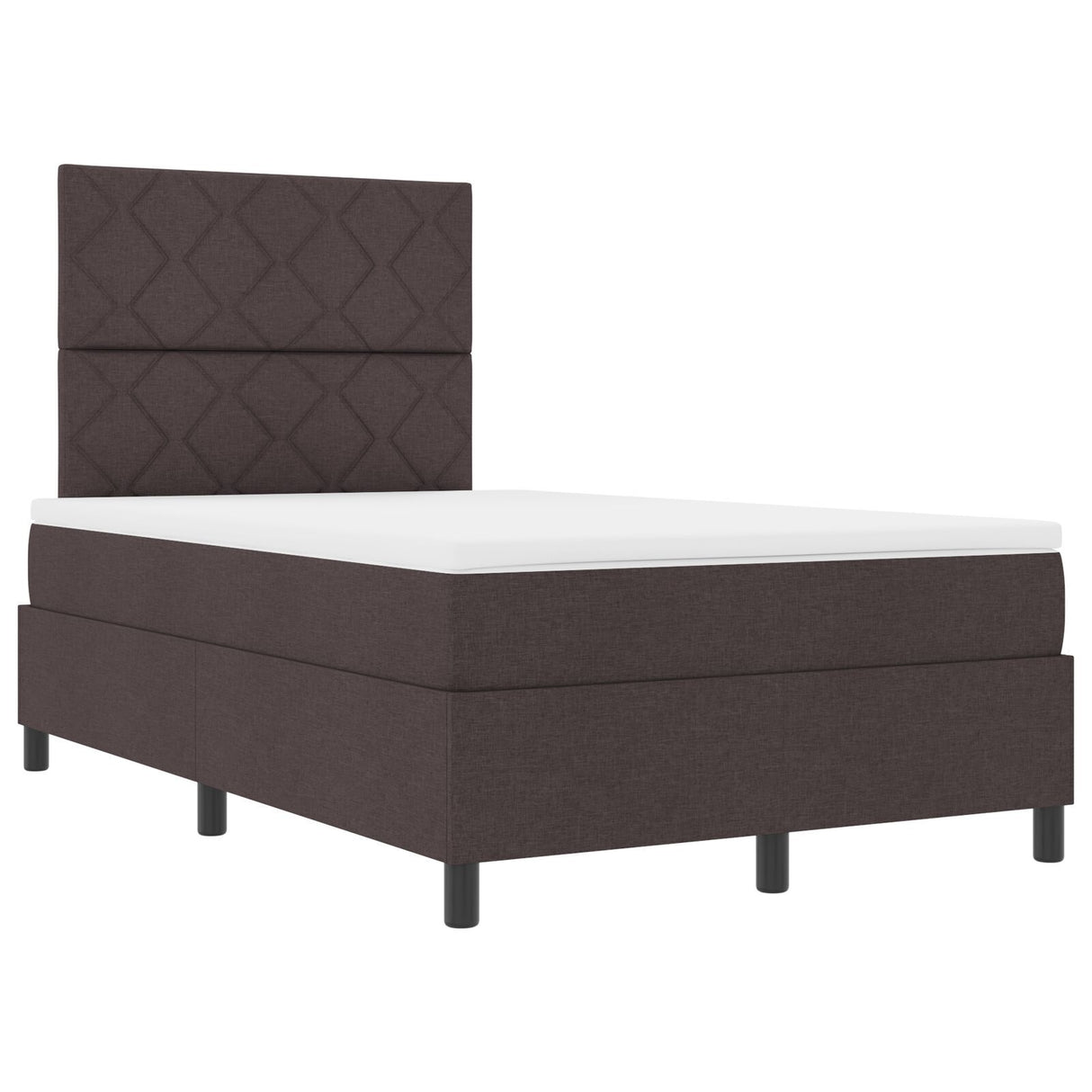 Box Spring Bed With Mattress & Led Dark Brown 120X200 Cm Fabric