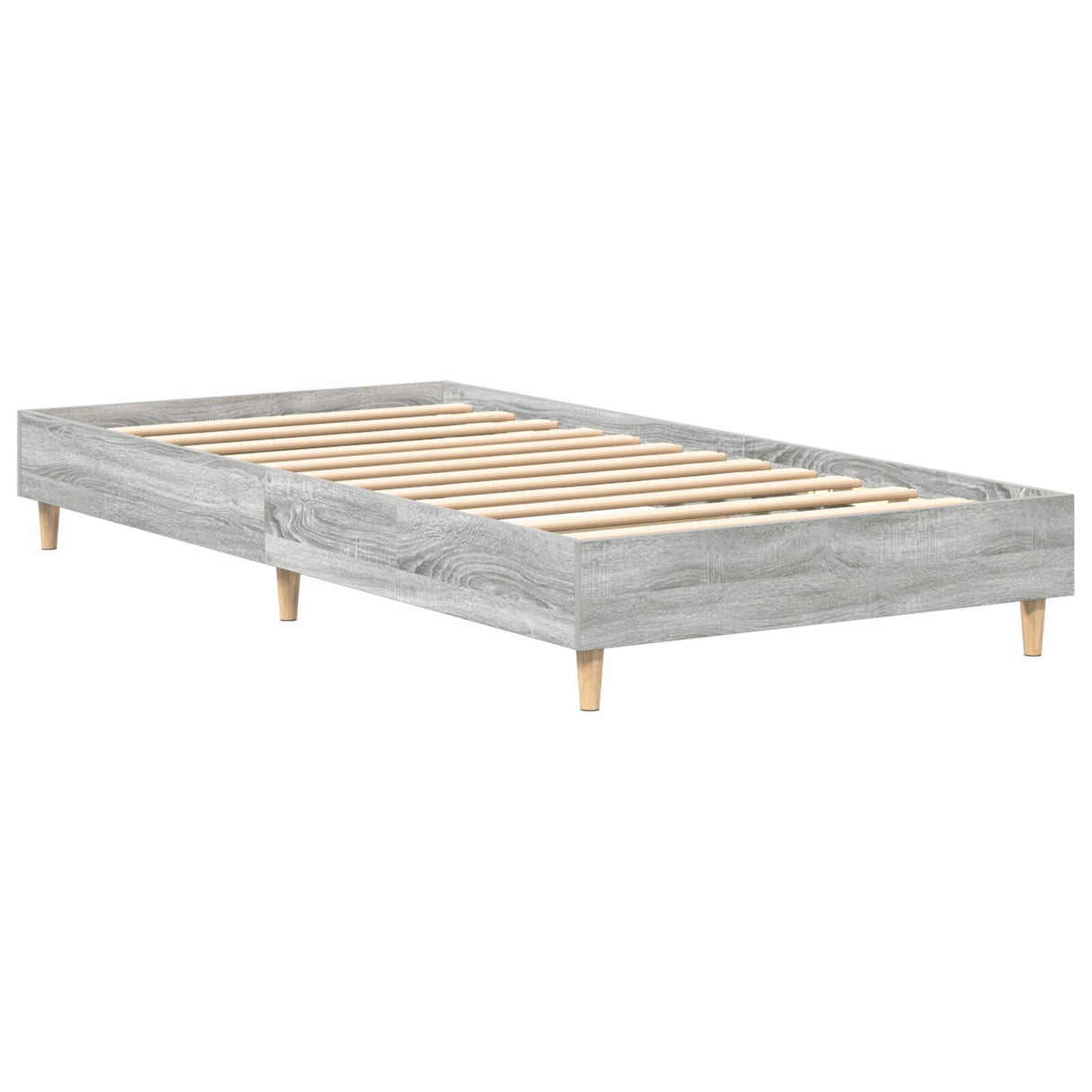 Bed Frame 90X200 Cm Grey Sonoma Engineered Wood