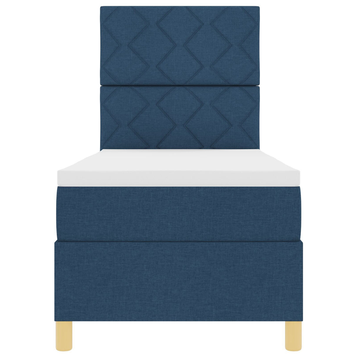 Box Spring Bed With Mattress & Led Blue 80X200 Cm Fabric