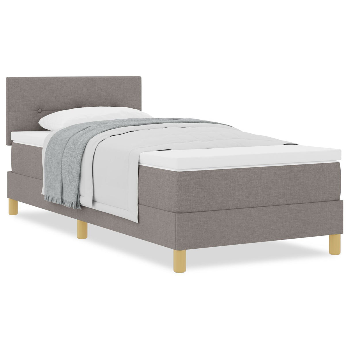 Box Spring Bed With Mattress Taupe 80X200 Cm Fabric