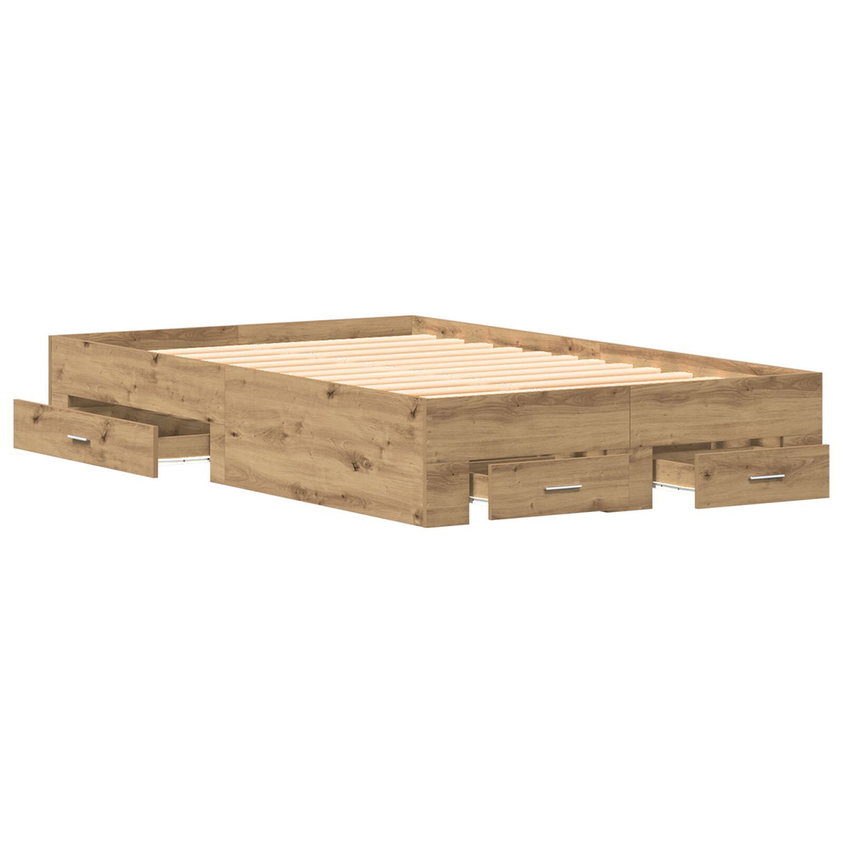 Bed Frame With Drawers Artisan Oak 120X190 Cm Engineered Wood