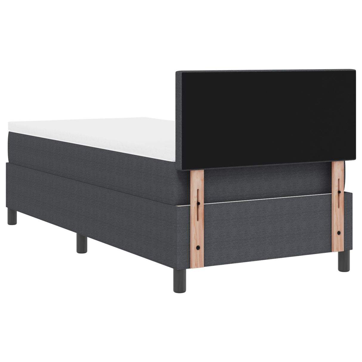 Box Spring Bed With Mattress Dark Grey 80X200 Cm Corduroy Fabric