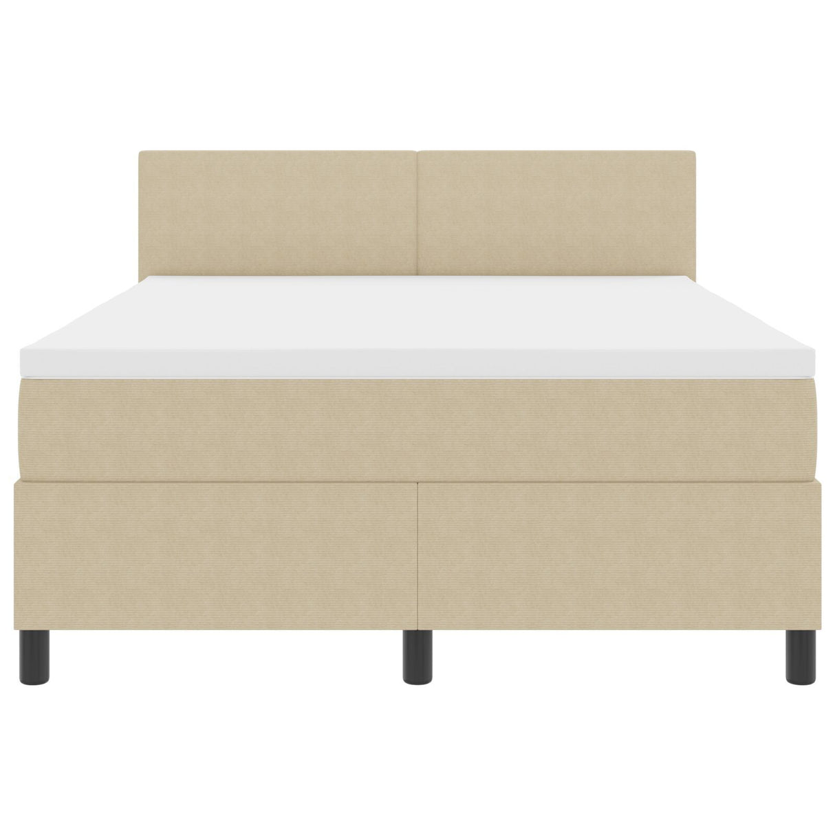 Box Spring Bed With Mattress & Led Light Green Grey 140X200 Cm Corduroy Fabric