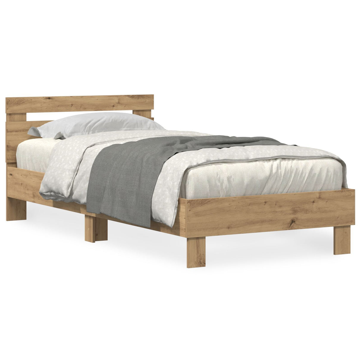 Bed Frame With Led Lights Artisan Oak 100X200 Cm