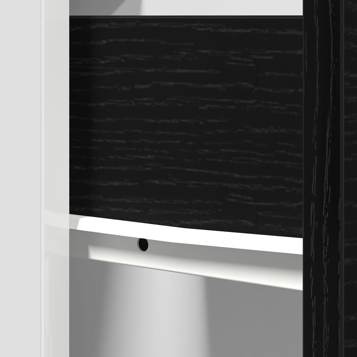 Black Oak Drawer Cabinet - 50X46X81.5 Cm, Made With Engineered Wood