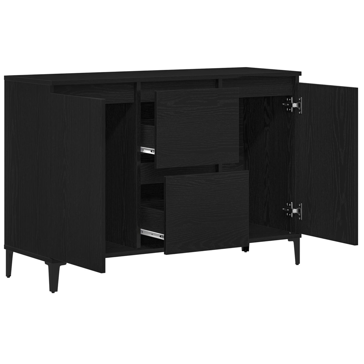 Black Oak Sideboard - 104X35X70 Cm, Made From Engineered Wood