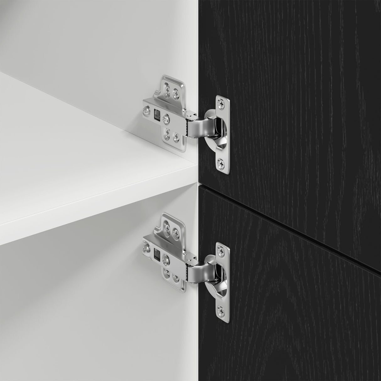 Fridge Cabinet In Black Oak - 60X57X207 Cm, Made Of Engineered Wood