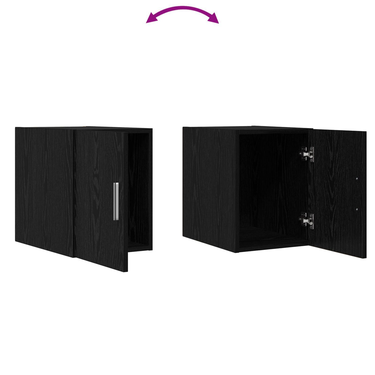 Wall Cabinet Black Oak 30X42.5X40 Cm Engineered Wood