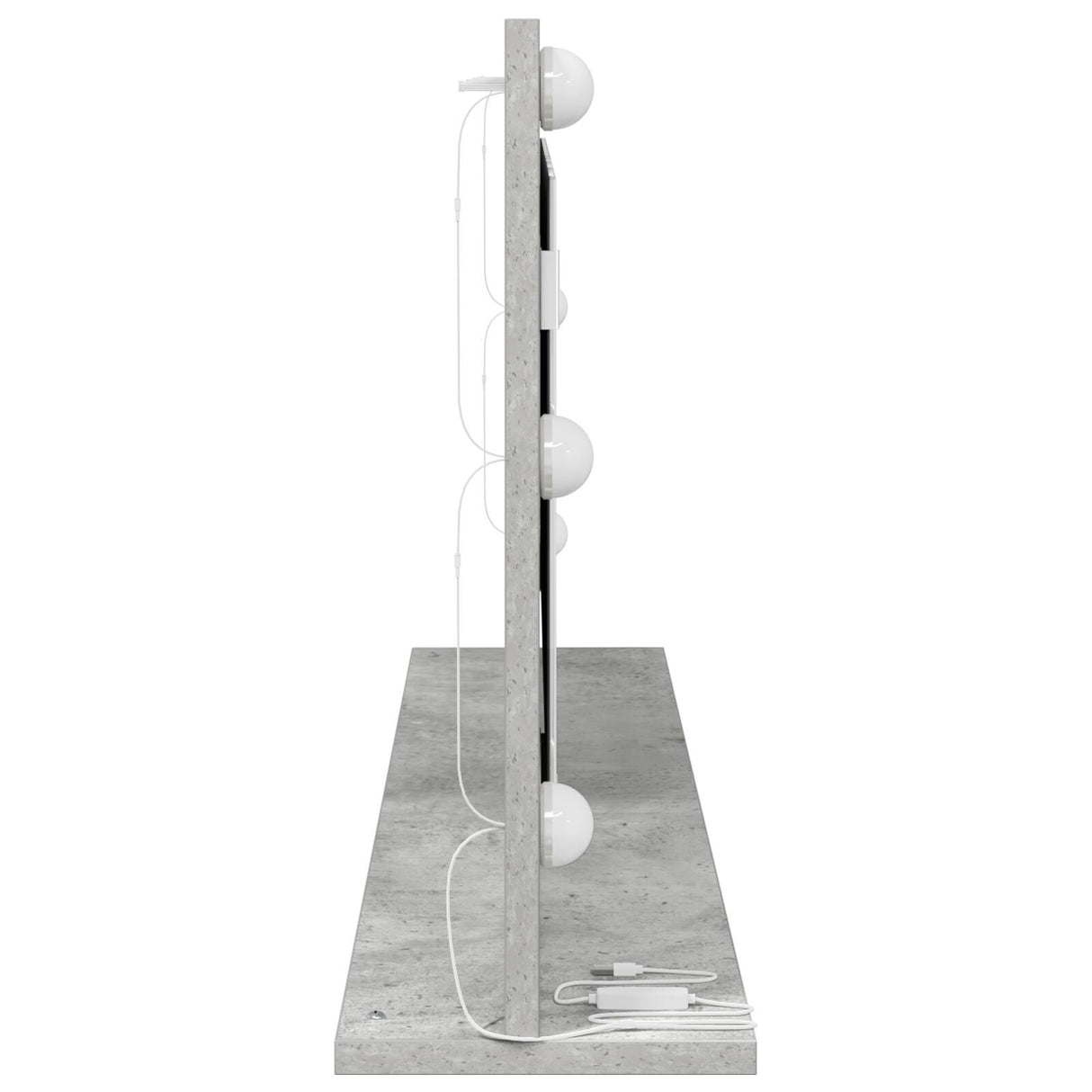 Vanity Mirror With Led Lights Concrete Grey 100X45X18 Cm