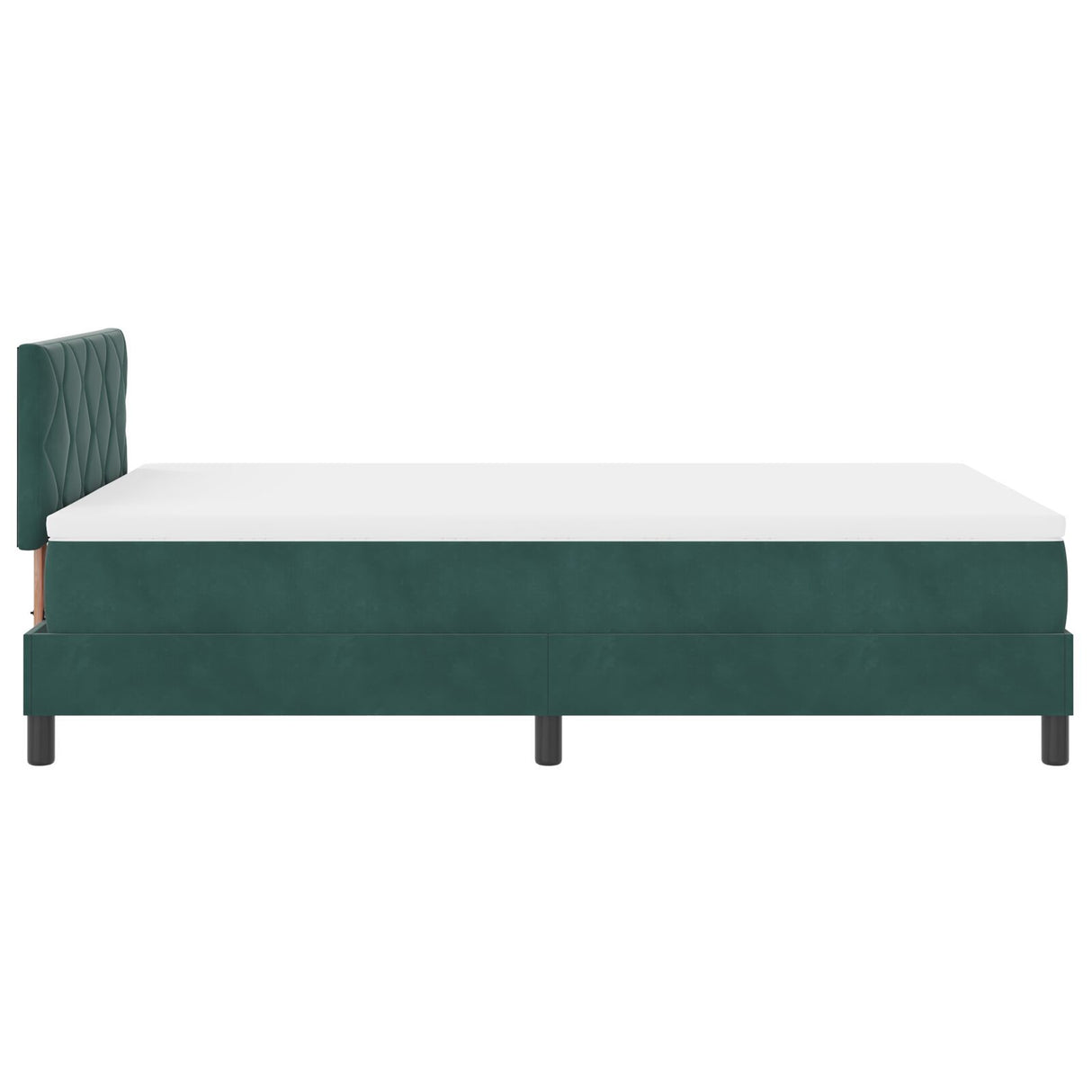 Box Spring Bed With Mattress & Led Dark Green 120X200 Cm Velvet