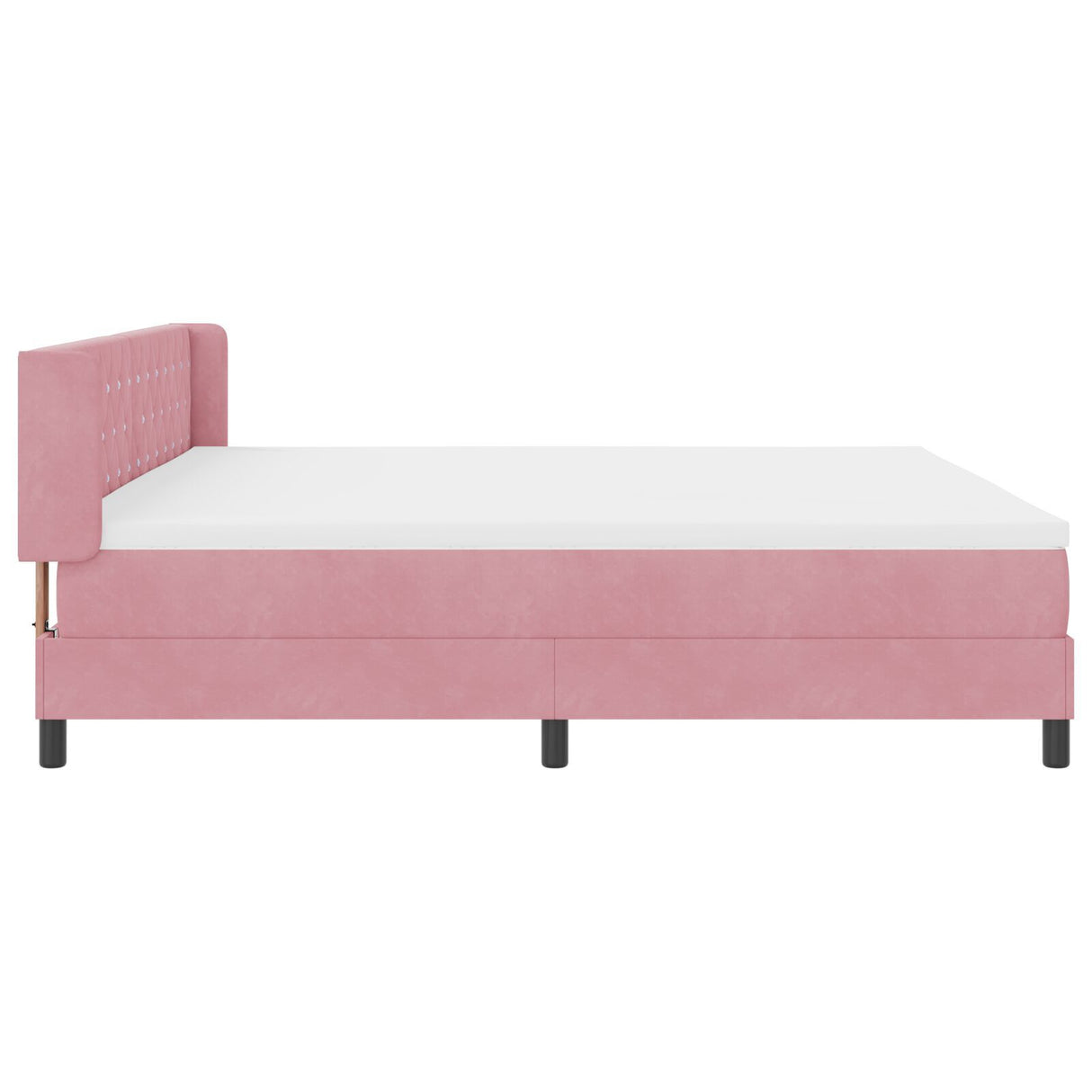 Box Spring Bed With Mattress Pink 200X200 Cm Velvet