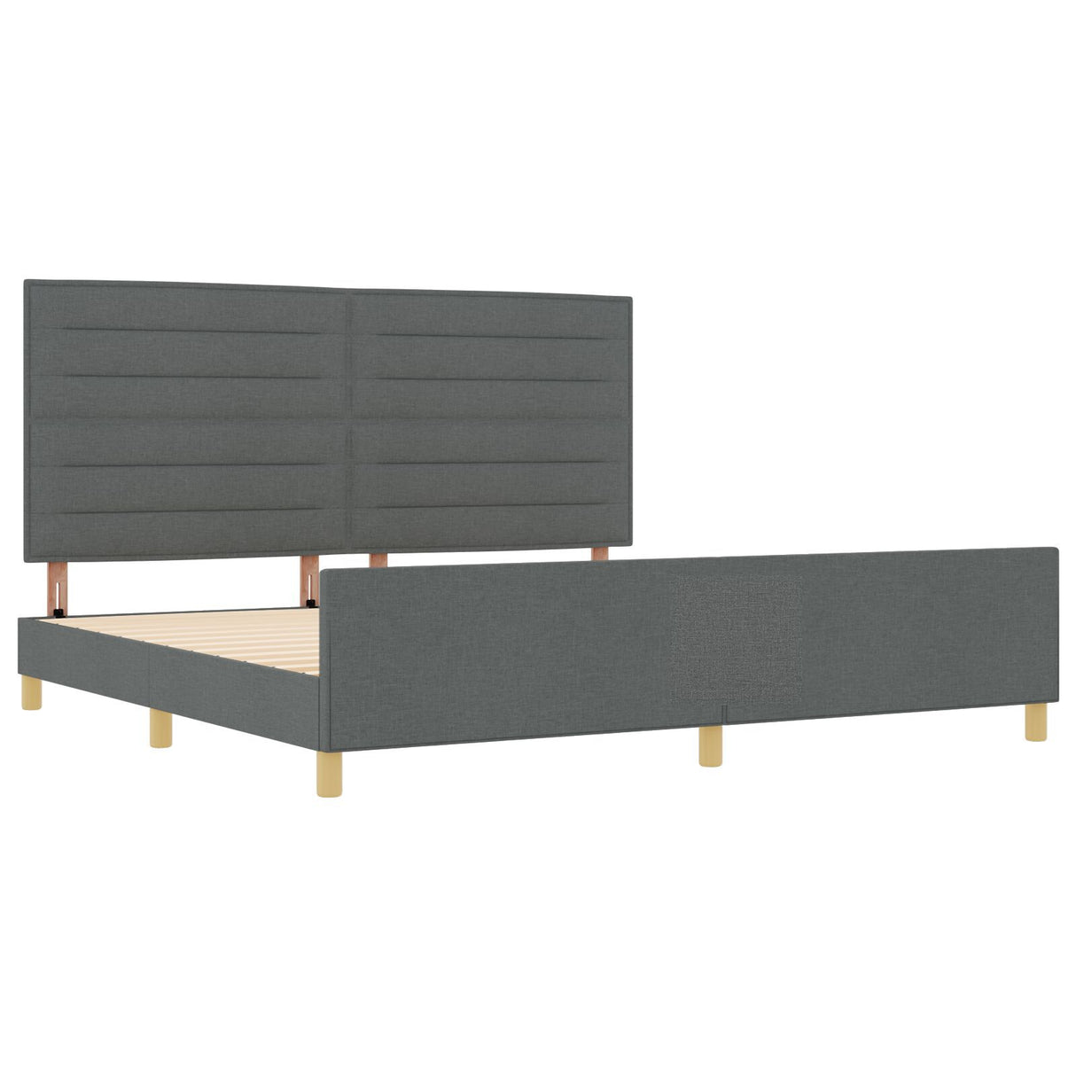 Dark Grey Fabric Bed Frame 200X200 Cm