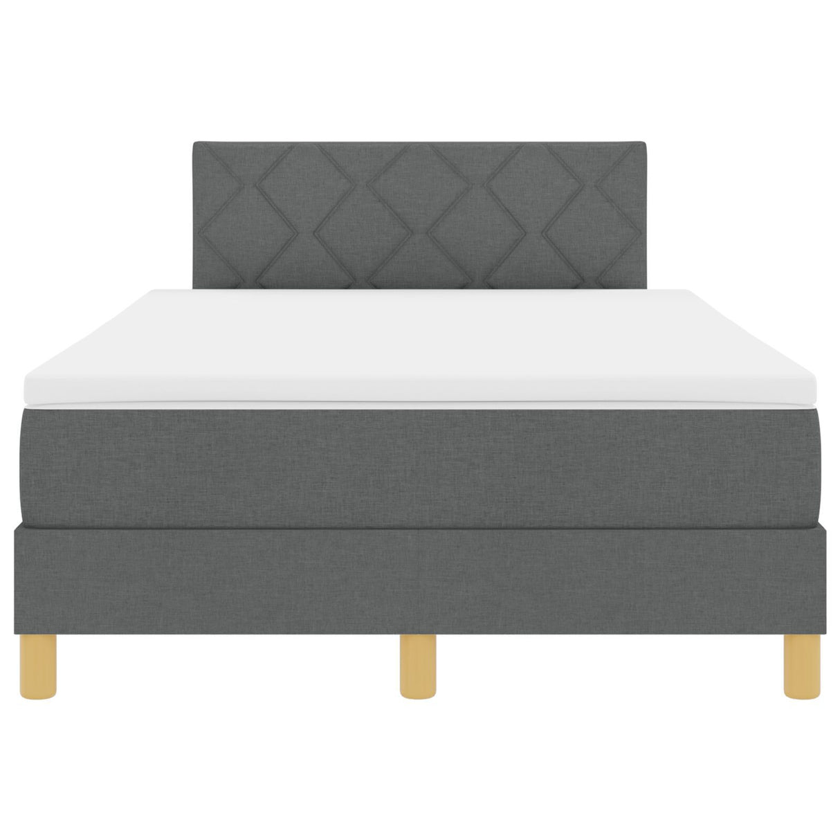 Box Spring Bed With Mattress & Led Dark Grey 120X200 Cm Fabric