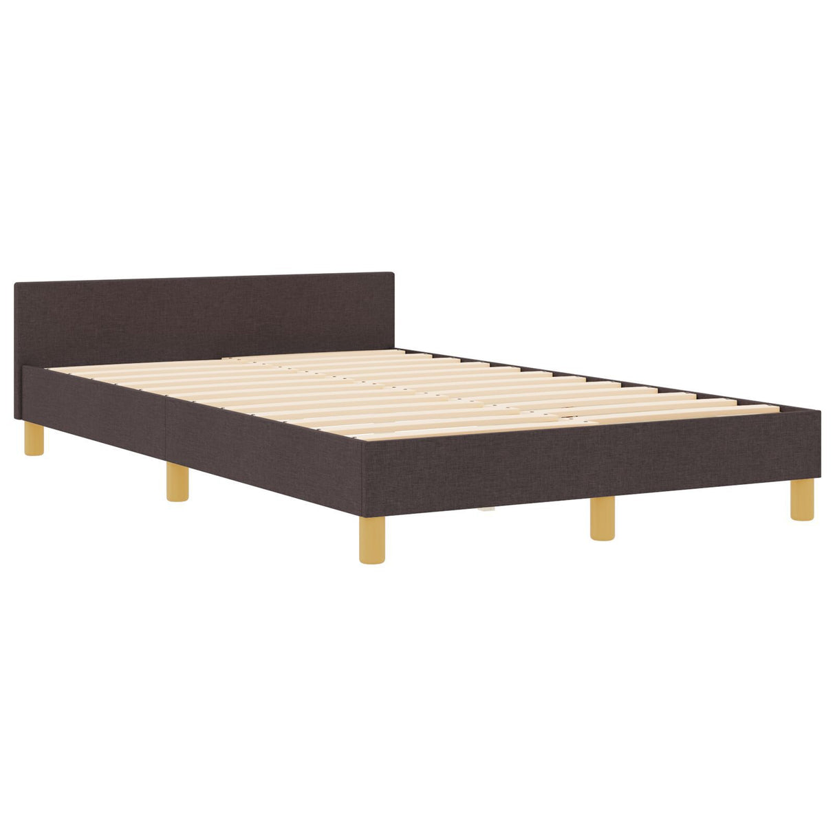 Bed Frame In Dark Brown, 120X200 Cm, Fabric