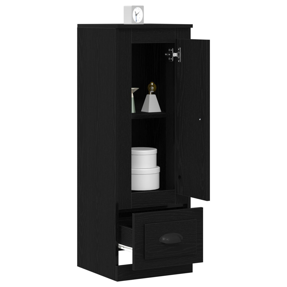 Highboard Black Oak 36X35,5X103,5 Cm Engineered Wood