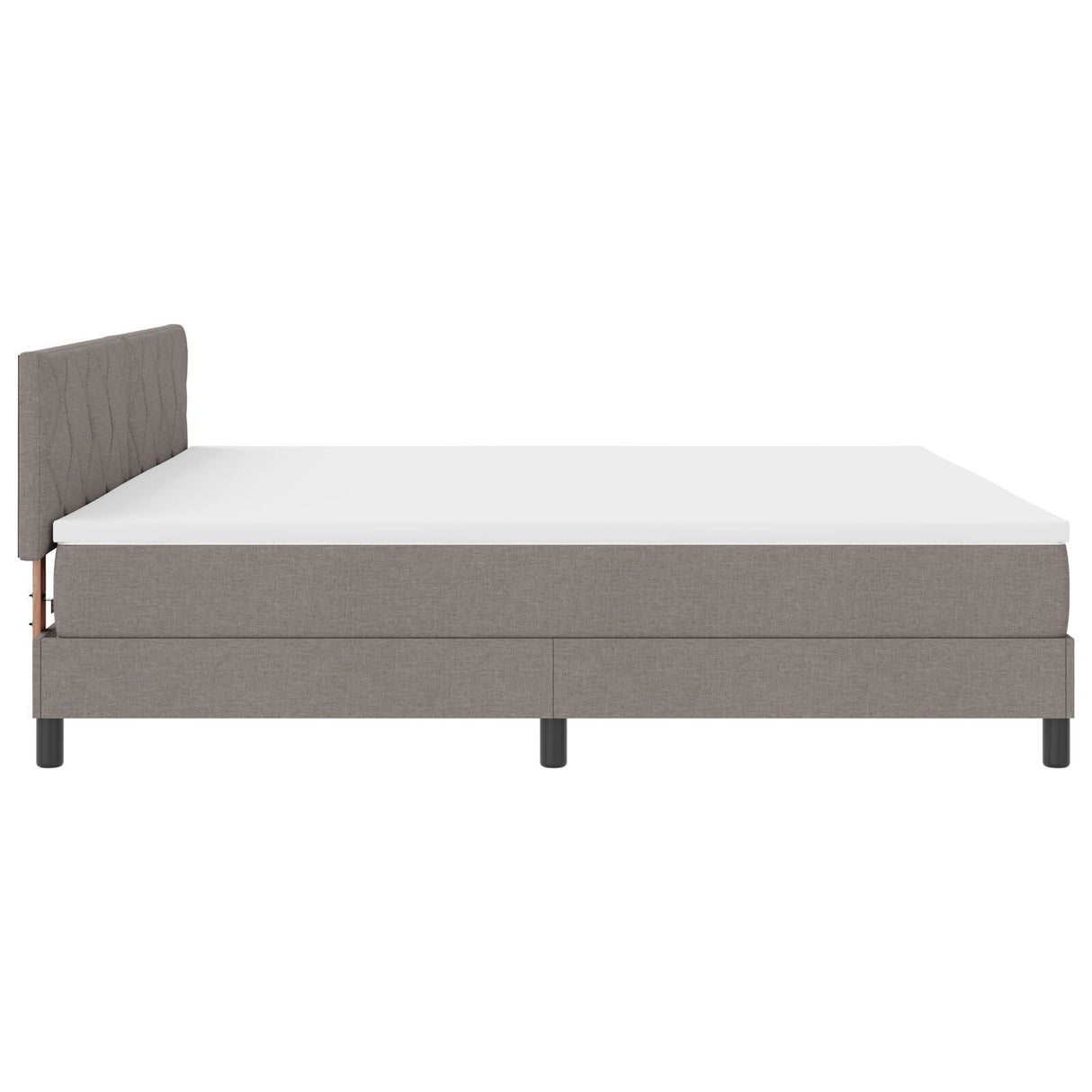 Box Spring Bed With Mattress & Led Taupe 200X200 Cm Fabric