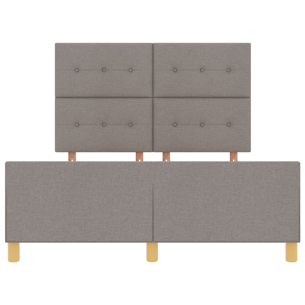 Bed Frame Taupe 140X190 Cm Fabric