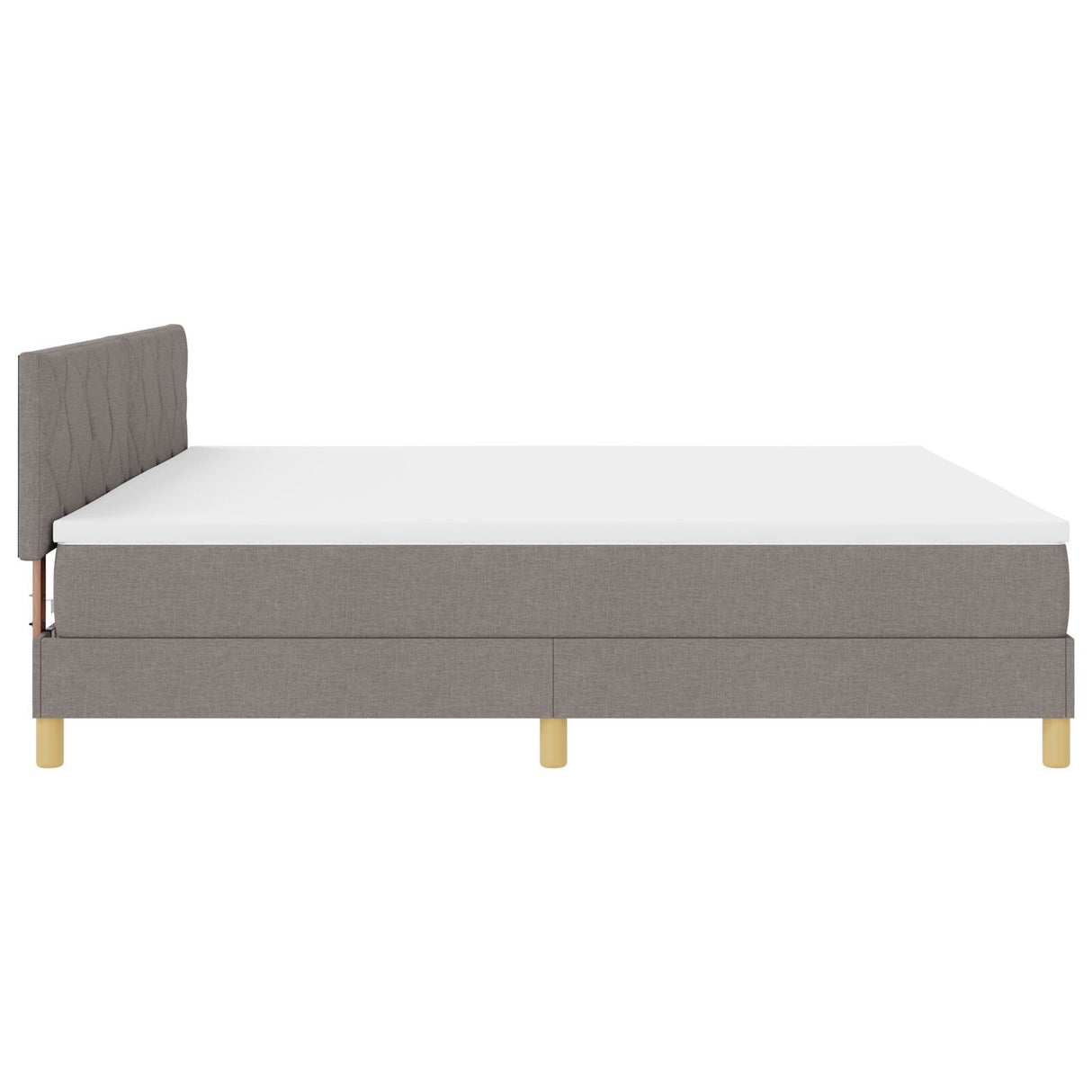 Box Spring Bed With Mattress & Led Taupe 200X200 Cm Fabric