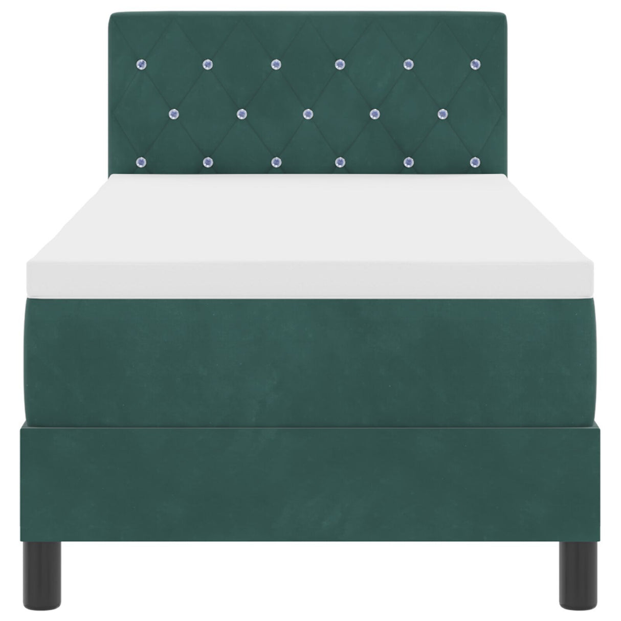 Box Spring Bed With Mattress Dark Green 80X200 Cm Velvet