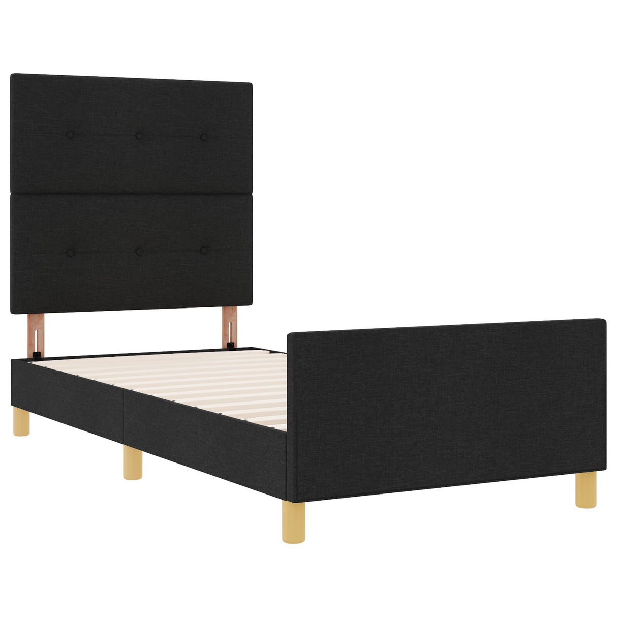 Black Fabric Bed Frame 90X190 Cm