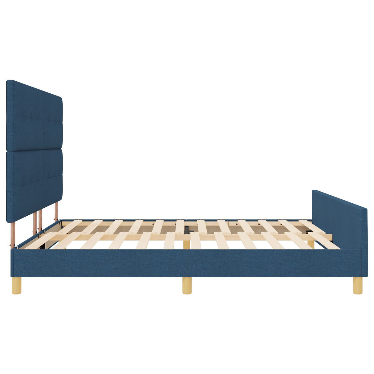 Bed Frame Blue 200X200 Cm Fabric