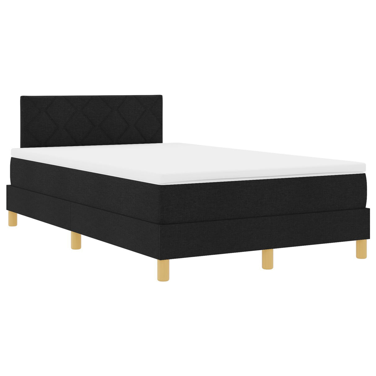 Box Spring Bed With Mattress & Led Black 120X200 Cm Fabric