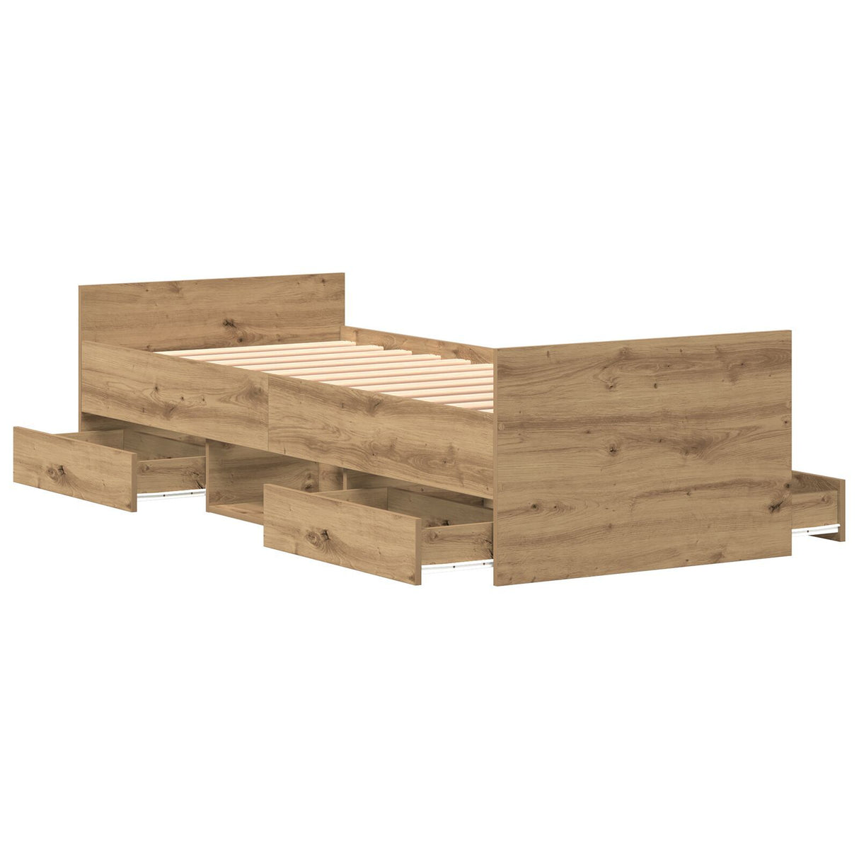 Bed Frame Without Mattress Artisan Oak 75X190 Cm Engineered Wood