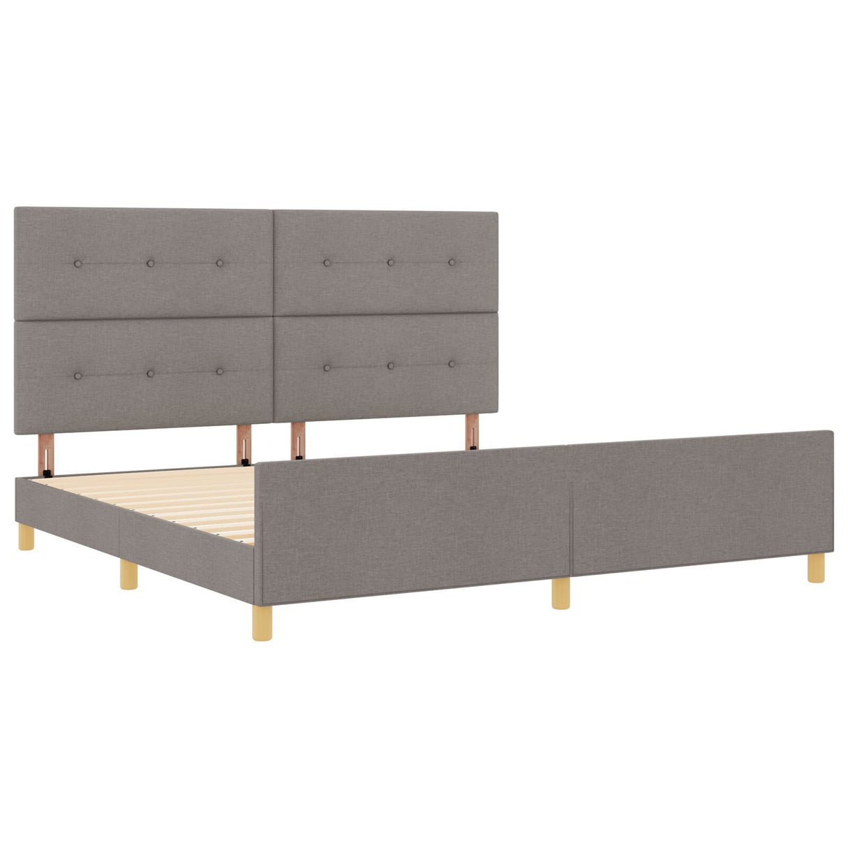 Taupe Bed Frame 200X200 Cm Fabric