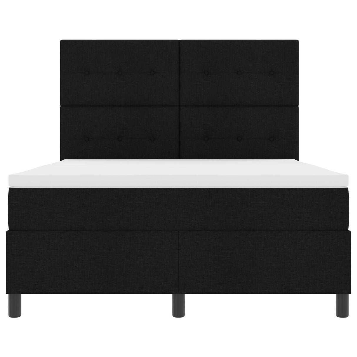 Box Spring Bed With Mattress & Led Black 160X200 Cm Fabric