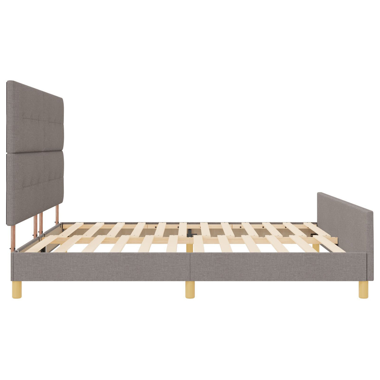 Taupe Bed Frame 200X200 Cm Fabric