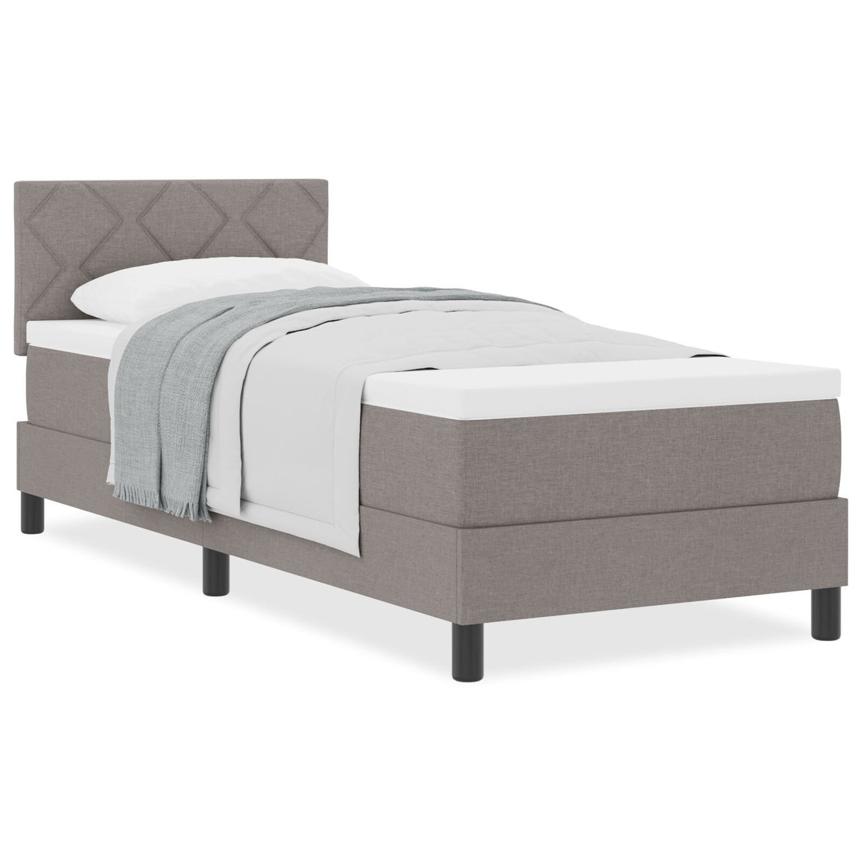 Box Spring Bed With Mattress Taupe 80X200 Cm Fabric