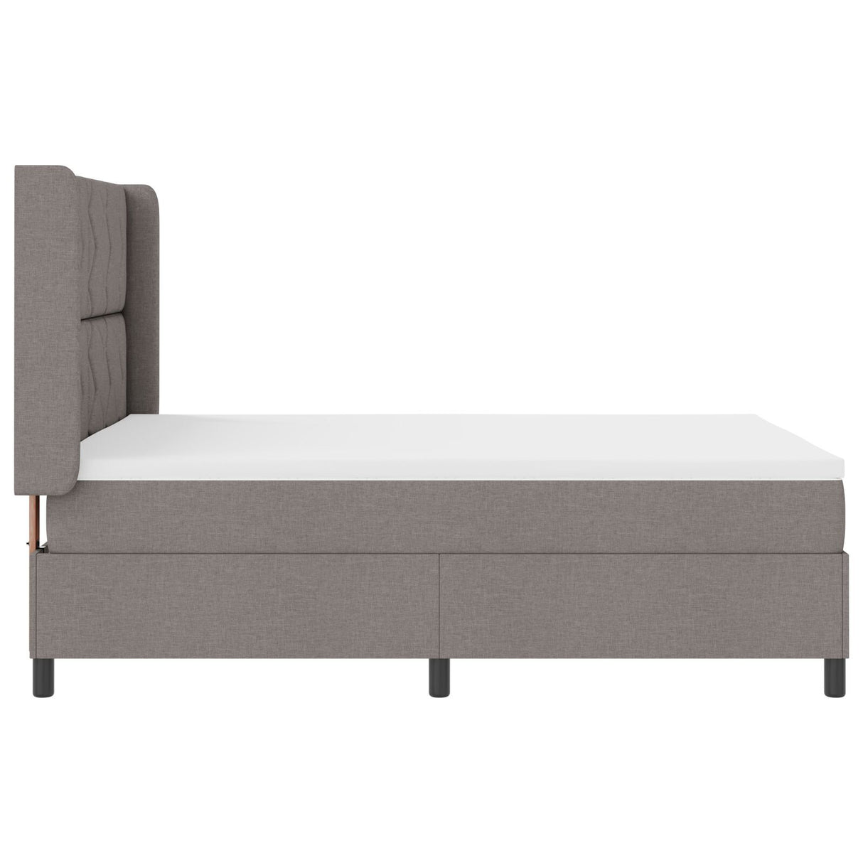 Box Spring Bed With Mattress & Led Taupe 160X200 Cm Fabric