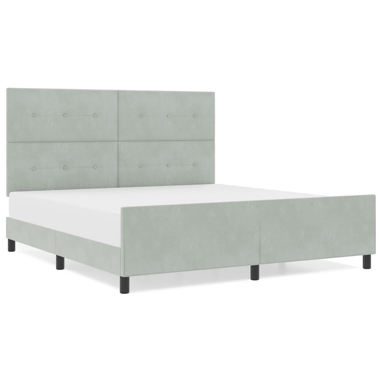 Bed Frame Light Grey 180X200 Cm Velvet